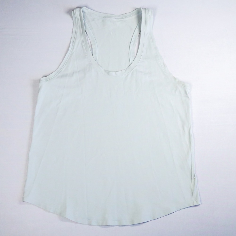 Lululemon Racerback Love Tank Top Womens 8 Sheer Blue Pima Cotton Athletic
